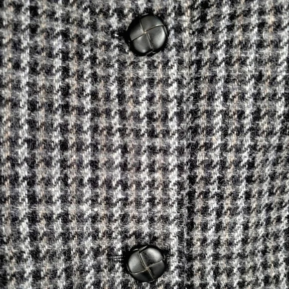 VINTAGE CASUAL CORNER Houndstooth Tweed Blazer Grey - Picture 8 of 17